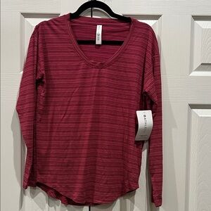 NWT Athleta Cloudlight Stratus Striped Long Sleeve Top